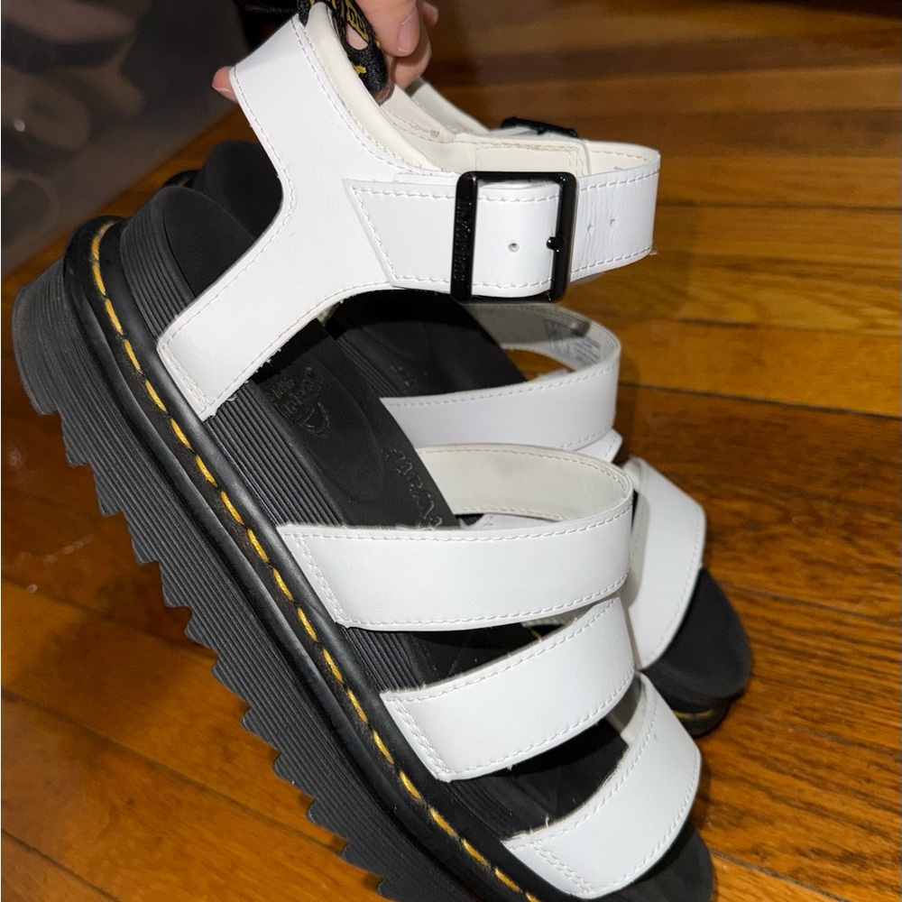 Dr. Martens White and Black Platform Sandals - Picture 2 of 6